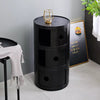 Round ABS Cylinder Cabinet Cupboard Drawer Storage Unit Bathroom Bedroom Stand