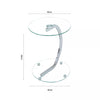 Sofa Side Table With Tempered Glass Top Living Room Furniture Coffee Tea Tables