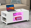 High Gloss LED Coffee Table With Storage Wooden 2 Drawer Living Room Furniture