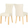 Set of 2/4 Dining Chairs Home Kitchen Chair High Back PU Leather with Wood Legs