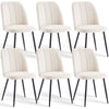 Set of 2,4,6 Velvet Suede Dining Chairs Upholstered seat Ergnomic with Metal Leg