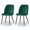Set of 2,4,6 Velvet Suede Dining Chairs Upholstered seat Ergnomic with Metal Leg