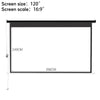72/92/100/120"HD Electric Motorized Projector Screen Matte White Fabric 4:3 16:9