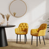 SET OF 4 ANIKA MODERN VELVET DINING CHAIR PADDED SEAT METAL LEGS KITCHEN