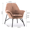 Velvet Armchair Quilted Back Leather Single Sofa Padded Seat Accent Chair Lounge