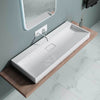 Bathroom Wash Basin Sink Stone Wall Hung Countertop Large +Waste Trap 1200x460mm