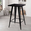 Tall Industrial Black/Wood Top Bar Stool Table Indoor Outdoor Cafe Bistro Chairs