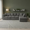Corner Grey Jumbo Cord 6-7 Seater Modular Sofa with Spacious Footstool Included