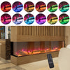 Media Electric Fireplace 50" 60" 70" Wall Recessed Inset Fire 3 Sided Panoramic