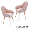 2/4PCS Dining Chairs Velvet Set Padded Seat Metal Leg Kitchen Chair Home Office