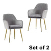 2/4PCS Dining Chairs Velvet Set Padded Seat Metal Leg Kitchen Chair Home Office
