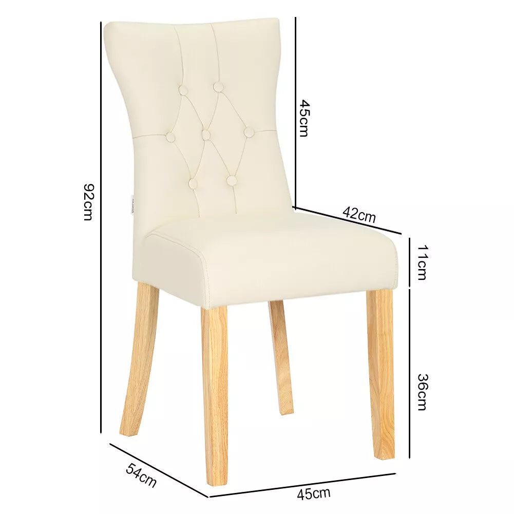 2/4Pcs Upholstered Dining Chair High Back Padded Seat with Door Knocker Kitchen