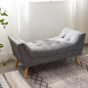 Large Buttoned Bed End Bench Ottoman Stool Velvet Padded Hallway Window Seat UK