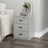 3 Drawer Wooden Bedroom Bedside Cabinet Furniture Storage Nightstand Side Table
