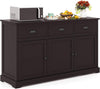 Sideboard Storage Cabinet Kitchen Cupboard 2 Door 3 Drawer Adjustable Shelf Grey