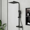 Bathroom Thermostatic Shower Mixer Set 12" Shower Head Matte Black Exposed Valve
