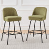 2X Breakfast Bar Stools Thickened Pad Linen Dining Chairs for Counter Kitchen