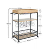 Industrial Drinks Trolley Kitchen Bar Shelves Storage Unit Wine Serving Cart UK