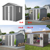 Garden Shed With Window Doors Outdoor Steel Apex Roof Tool Foundation