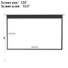72/92/100/120"HD Electric Motorized Projector Screen Matte White Fabric 4:3 16:9
