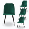 Set of 2,4,6 Velvet Suede Dining Chairs Upholstered seat Ergnomic with Metal Leg