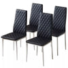 2/4pcs Modern Dining Chairs Faux Leather Padded Kitchen Dinner Seat Black/Grey