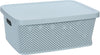 Small Large Plastic Storage Box with Lid Kitchen Home Office Basket Container