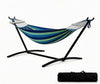 Double Hammock with Steel Stand, 350 lb Capacity, Portable In/Outdoor Carry Bag