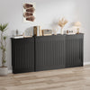 Radiator Cover Vertical Slat Modern Stylish MDF Wood White Black Cabinet Shelf