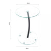 Sofa Side Table With Tempered Glass Top Living Room Furniture Coffee Tea Tables
