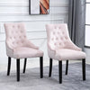 1/2/4/6 Dining Chairs Armchair High Back Linen/Velvet Upholstered Wood Legs Home