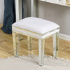 Glass Mirrored Dressing Table Makeup Vanity Desk Bedroom w/ Drawer&Mirror&Stool