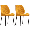 Set of 2 Velvet Dining Chairs Upholstered Armless Side Chairs Thick Cushion Seat