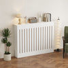 Radiator Cover Vertical Slat Modern Stylish MDF Wood White Black Cabinet Shelf