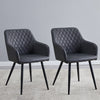 2pcs Dining Chairs Set Faux Leather/Velvet Padded Metal Legs Restaurant Armchair