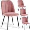 Set of 2,4,6 Velvet Suede Dining Chairs Upholstered seat Ergnomic with Metal Leg