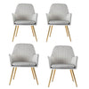 2/4PCS Dining Chairs Velvet Set Padded Seat Metal Leg Kitchen Chair Home Office