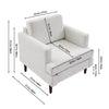 Single Accent Chair Fabric Sofa Wingback Armchair w/ Wood Frame for Living Room