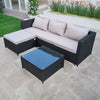 Rattan Garden Furniture Set Corner Sofa Glass Table Patio Outdoor Patio Wicker
