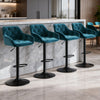 Set of 2/4 Bar Stools Velvet w/Armrest 8cm Thick Seat Swivel Bar Chair Breakfast