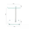 Sofa Side Table With Tempered Glass Top Living Room Furniture Coffee Tea Tables