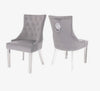 Set of 2/4/6/8 Dining Chairs, Plush Velvet Tufted Bentley Chairs and Studded