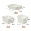 White Storage Boxes with Lid Plastic Storage Basket Cupboard Organiser Stackable