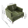 Single Accent Chair Fabric Sofa Wingback Armchair w/ Wood Frame for Living Room