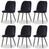 Set of 2,4,6 Velvet Suede Dining Chairs Upholstered seat Ergnomic with Metal Leg