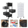 6 Tier Kitchen Rotating Storage Trolley Cart Utility Vegetable Mobile Shelf Rack