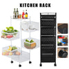 Kitchen Rotating Trolley Shelf Vegetable Fruit Basket Storage Rack Square Holder