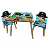 Kids Wooden Table & 2 Chairs Themed Set Furniture Play Room Desk Toddlers Junior