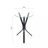 Sofa Side Table With Tempered Glass Top Living Room Furniture Coffee Tea Tables