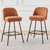2X Breakfast Bar Stools Thickened Pad Linen Dining Chairs for Counter Kitchen